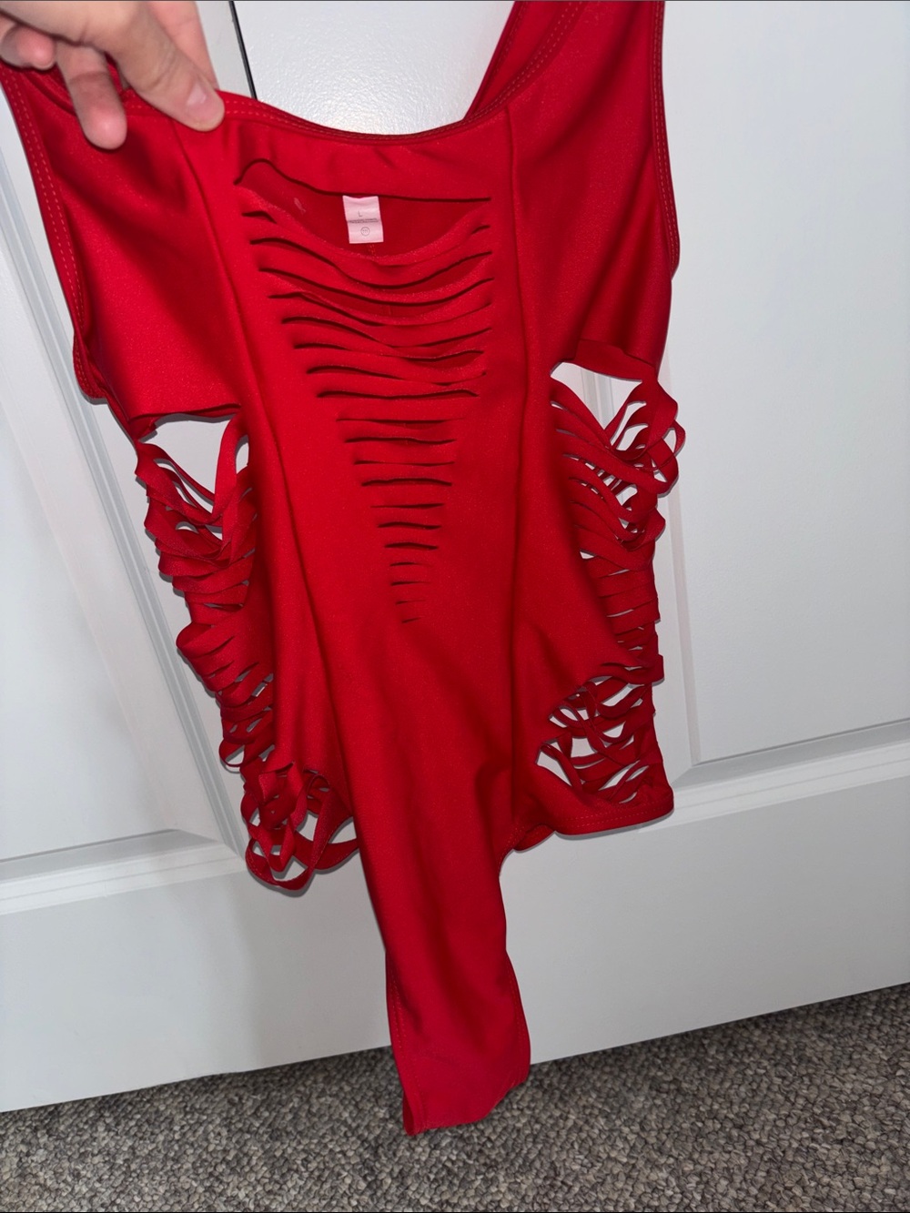 Red Cutout One-Piece Swimsuit